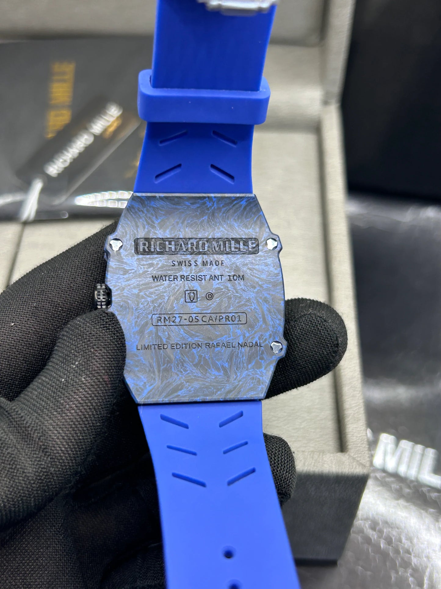 Richard Mille Blue Strap Chronograph Skeleton Watch