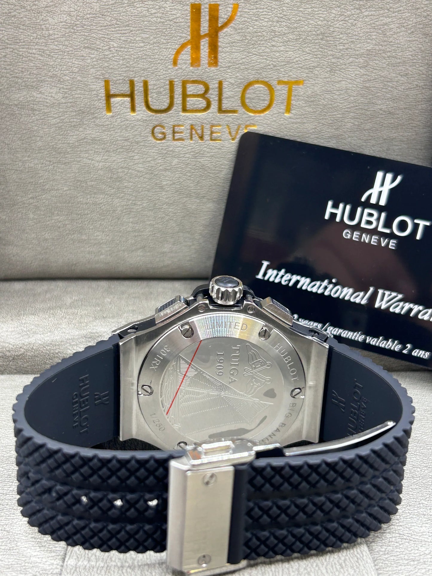 Hublot Big Bang Black Dial Rubber Strap Watch