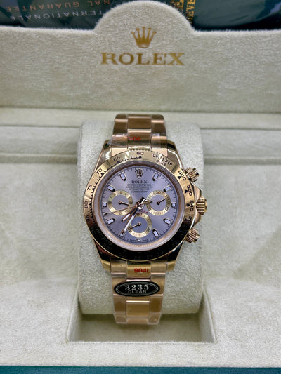Rolex Daytona Rose Gold Ice Gray Dial Chronograph Watch