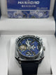 Hanboro Dark Blue Dial Leather Automatic Watch
