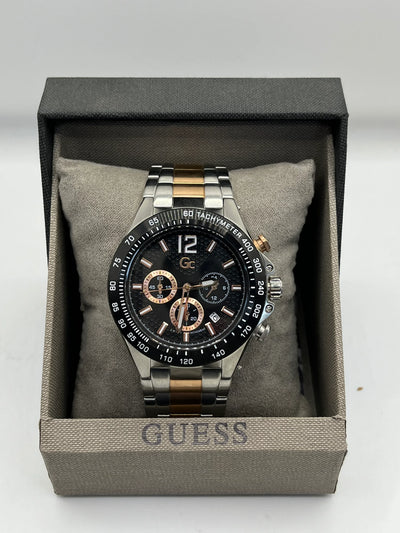 Guess Black Dial Two Tone Chronograph Watch