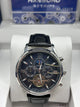 Hanboro Black Skeleton Dial Leather Chronograph Watch