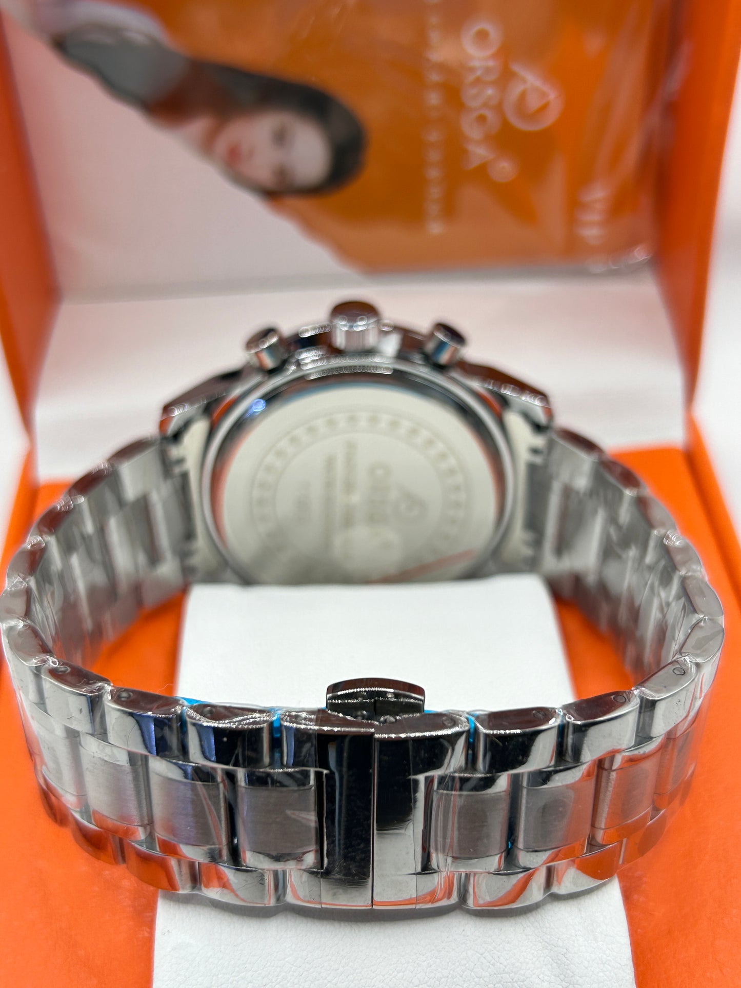 REWARD Luxury Chronograph Watch – Blue Dial Stainless Steel Bracelet
