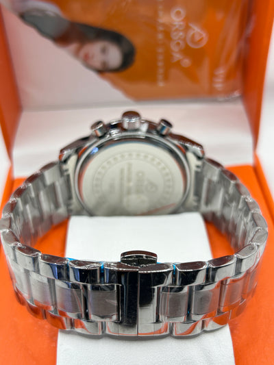 REWARD Luxury Chronograph Watch – Blue Dial Stainless Steel Bracelet