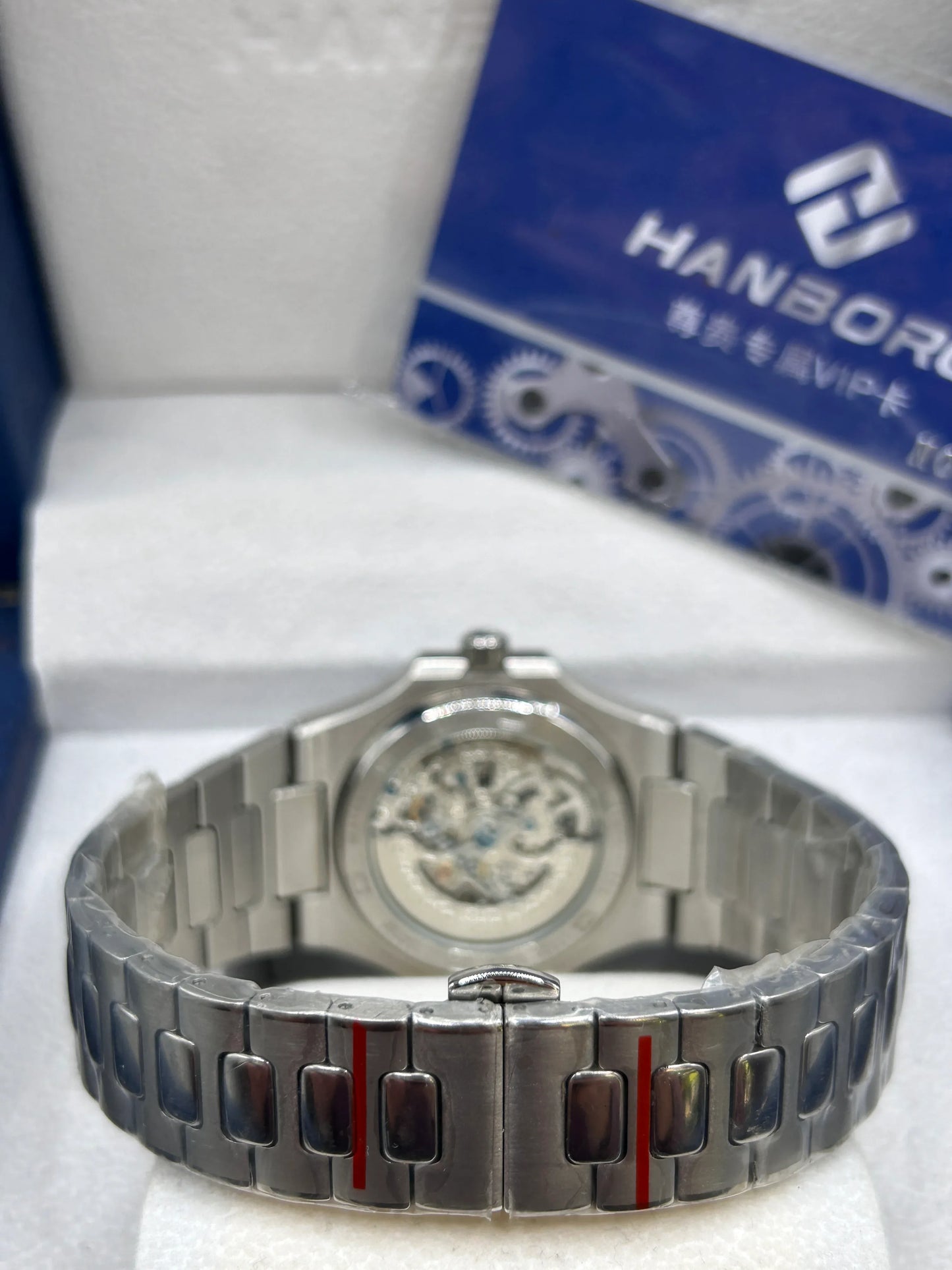 Hanboro Blue Dial Stainless Steel Automatic Watch