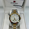 Reward White Dial Two Tone Chronograph Watch
