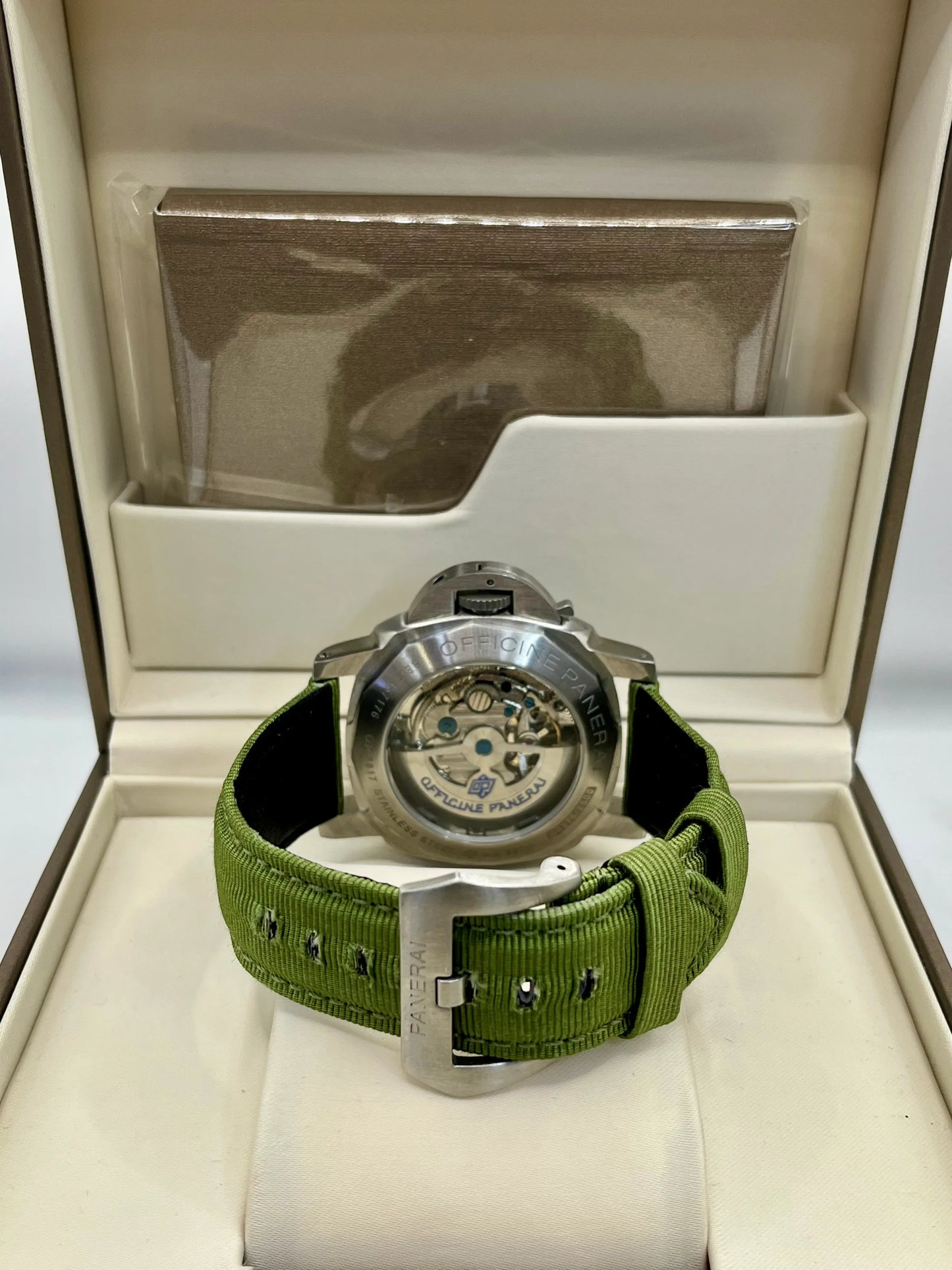 Panerai Luminor Green Dial Green Strap Watch