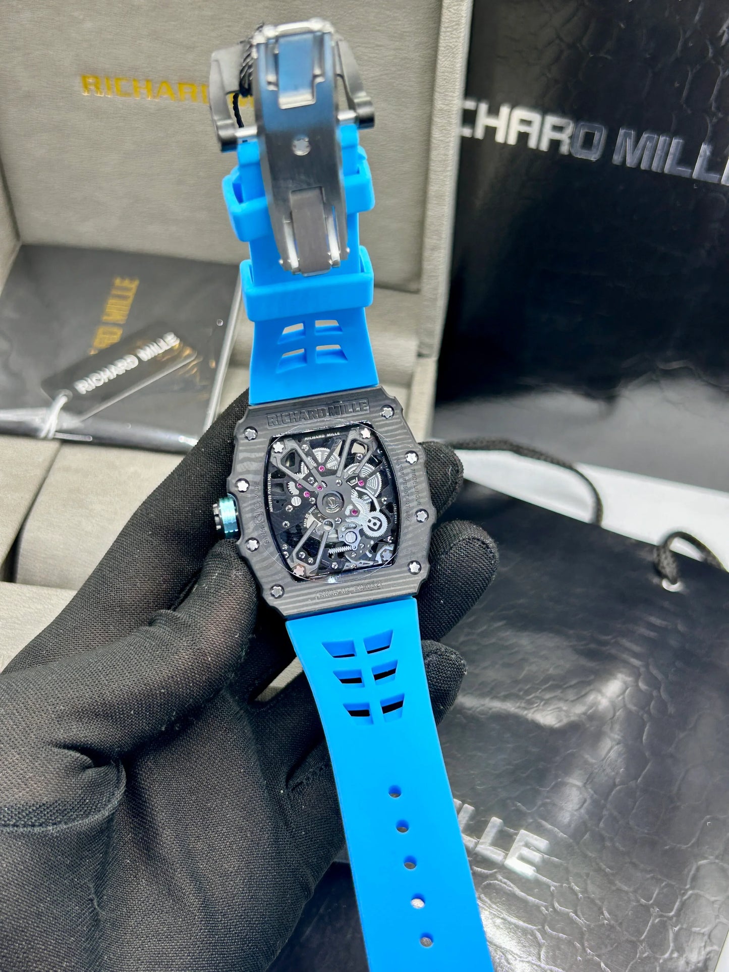Richard Mille Blue Strap Skeleton Watch