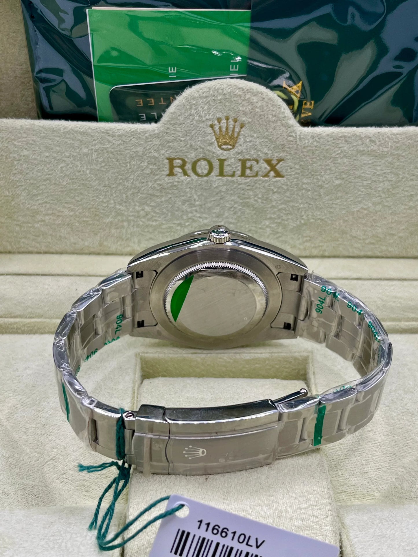 Rolex Oyster Perpetual Turquoise Dial Stainless Steel Watch