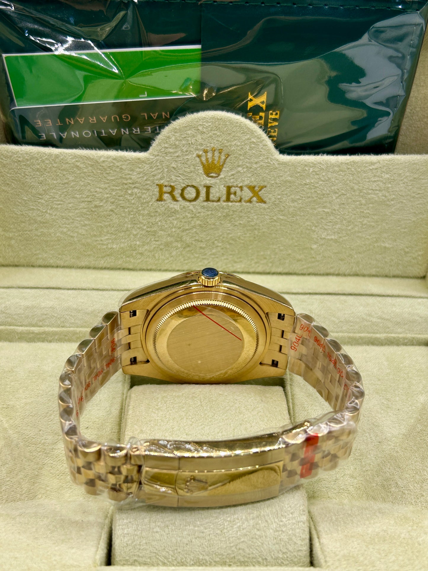 Rolex Datejust Rose Gold Green Dial Watch