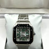 Cartier Santos Green Openworked Stainless Steel Watch