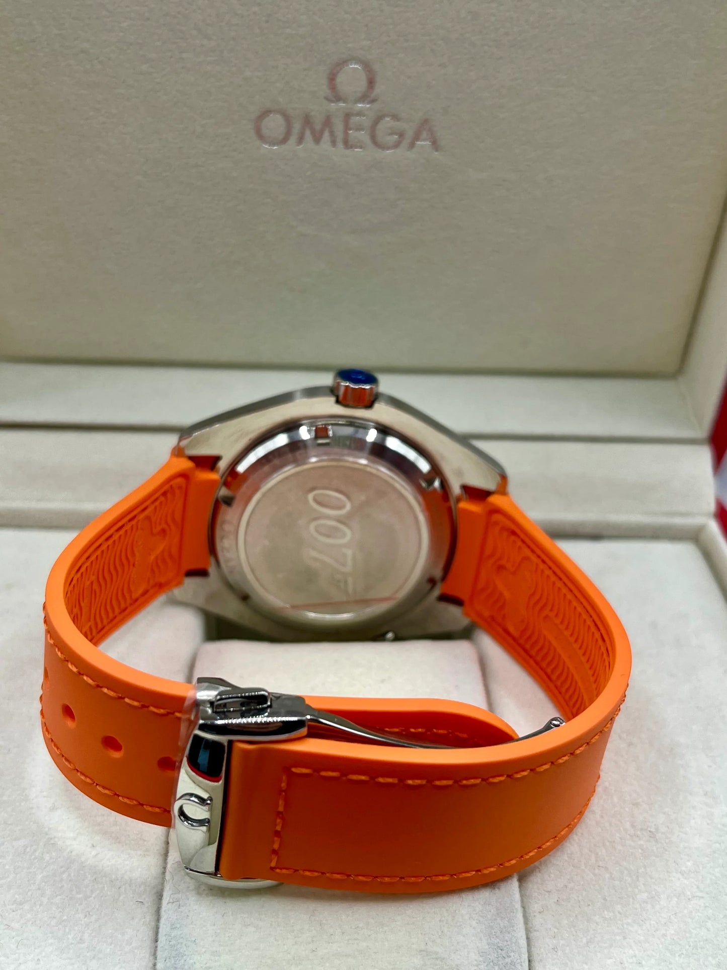 Omega Seamaster Planet Ocean Orange Bezel Watch