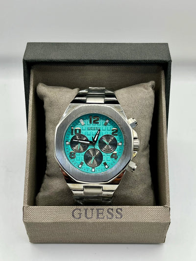 Guess Green Dial Stainless Steel Chronograph Watch