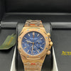 Audemars Piguet Royal Oak Rose Gold Navy Chronograph Watch