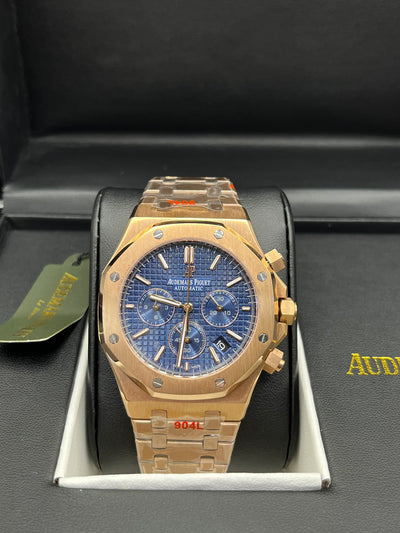 Audemars Piguet Royal Oak Rose Gold Navy Chronograph Watch