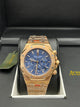 Audemars Piguet Royal Oak Rose Gold Navy Chronograph Watch