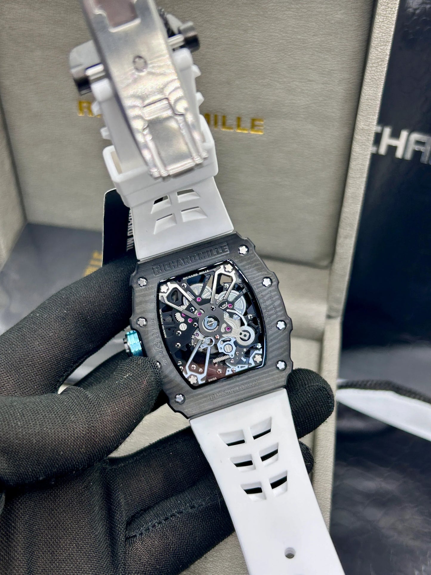 Richard Mille White Skeleton Watch