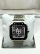 Cartier Santos Blue Skeleton Stainless Steel Watch