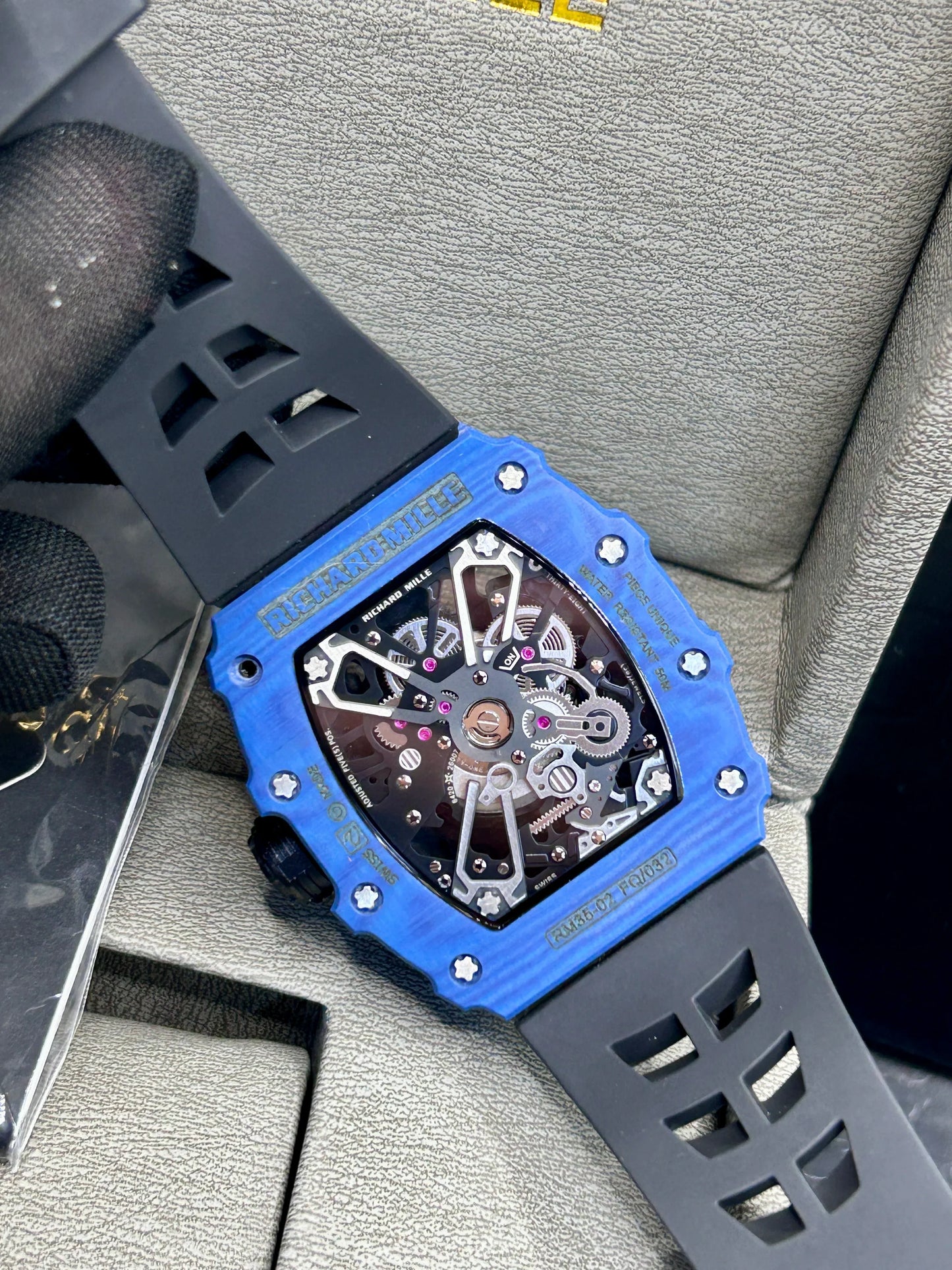 Richard Mille Black and Blue Skeleton Watch