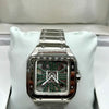 Cartier Santos Green Skeleton Stainless Steel Watch