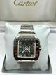 Cartier Santos Green Skeleton Stainless Steel Watch