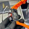 Richard Mille Grey Case Orange Strap Skeleton Watch
