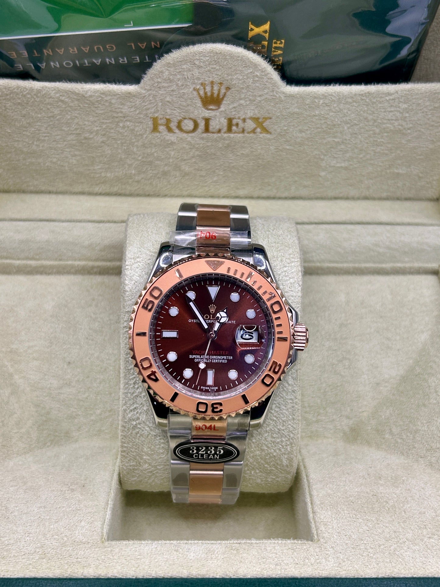 Rolex Yacht Master Rose Gold Red Dial Watch