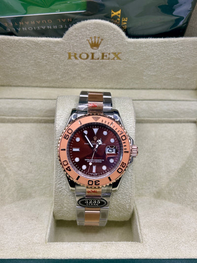 Rolex Yacht Master Rose Gold Red Dial Watch