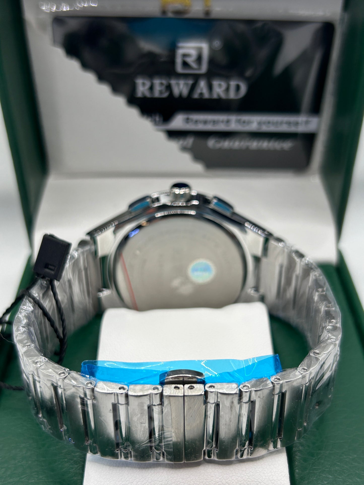 REWARD Luxury Chronograph Watch – Green Dial Stainless Steel