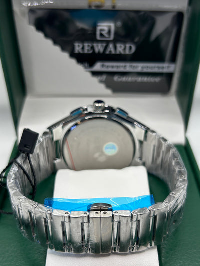 REWARD Luxury Chronograph Watch – Green Dial Stainless Steel