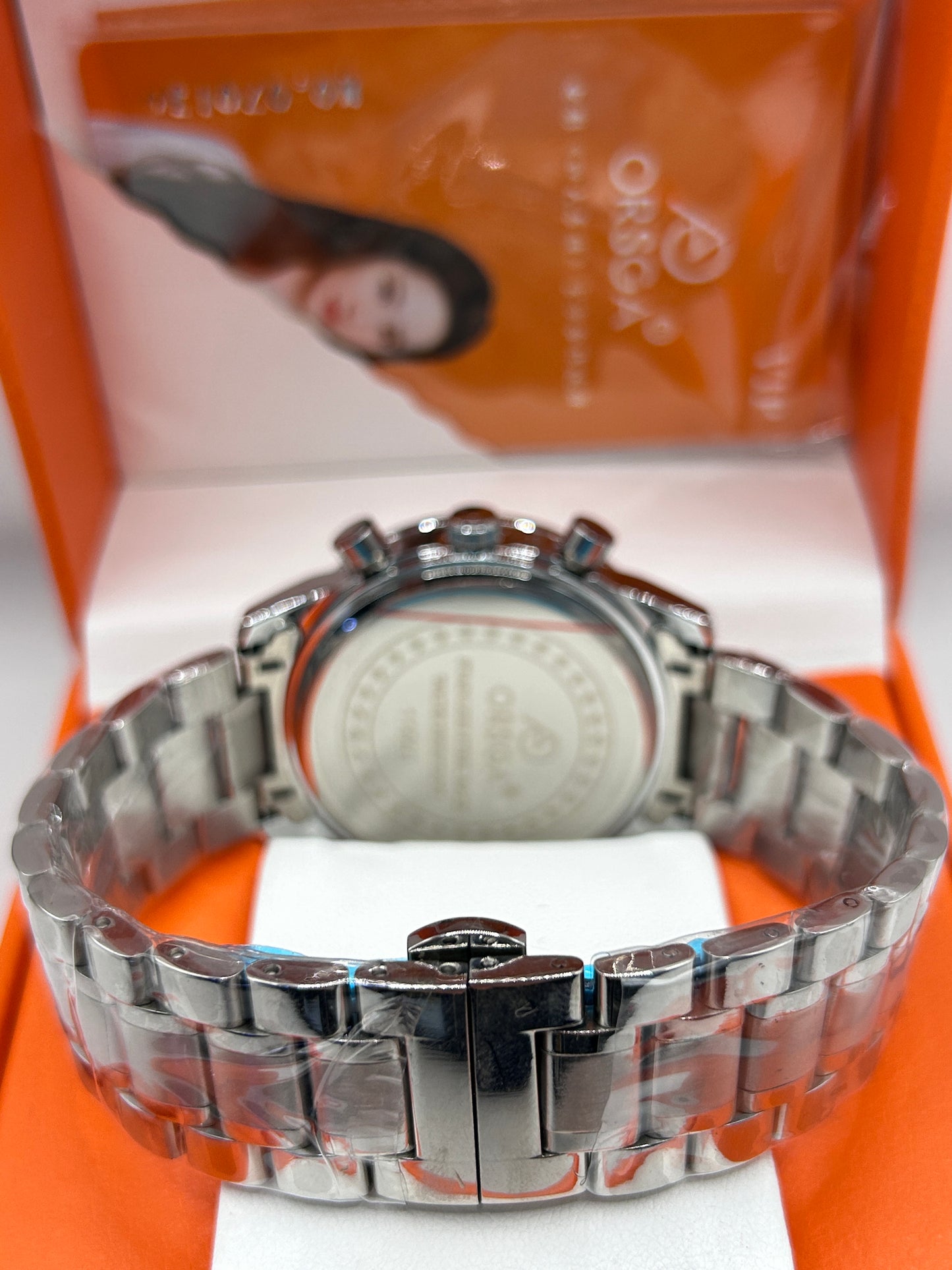 REWARD Luxury Chronograph Watch – Light Blue Dial Stainless Steel Bracelet