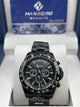 Hanboro Black Dial Black Stainless Steel Chronograph Watch