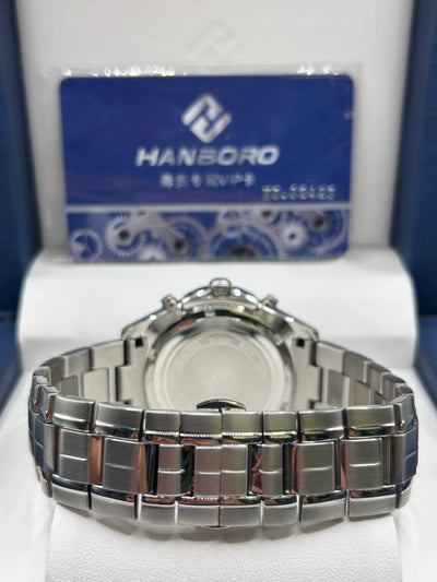 Hanboro Grey Dial Stainless Steel Chronograph Watch