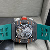 Richard Mille Grey Case Green Strap Skeleton Watch
