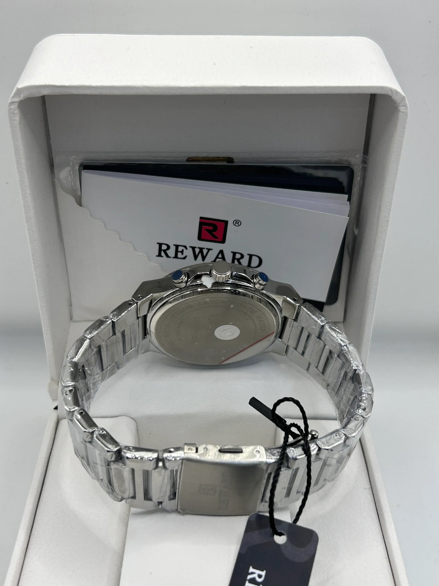 Reward Silver Skeleton Dial Stainless Steel Quartz Watch