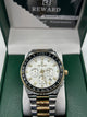 REWARD Luxury Chronograph Watch – White Dial Two-Tone Gold & Black Bezel