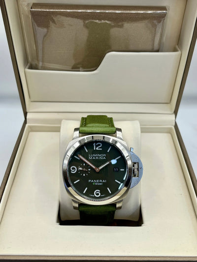 Panerai Luminor Green Dial Green Strap Watch