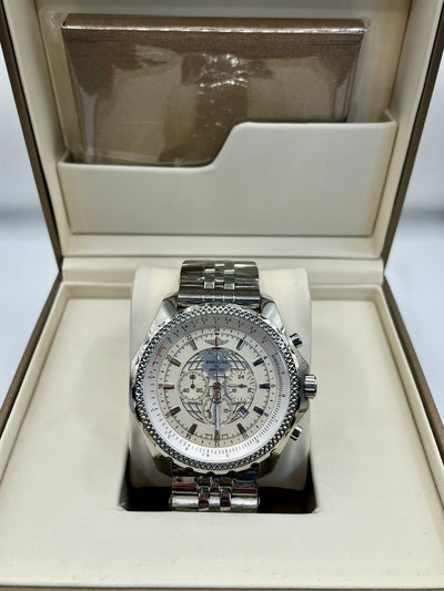 Breitling White Dial Stainless Steel Chronograph Watch