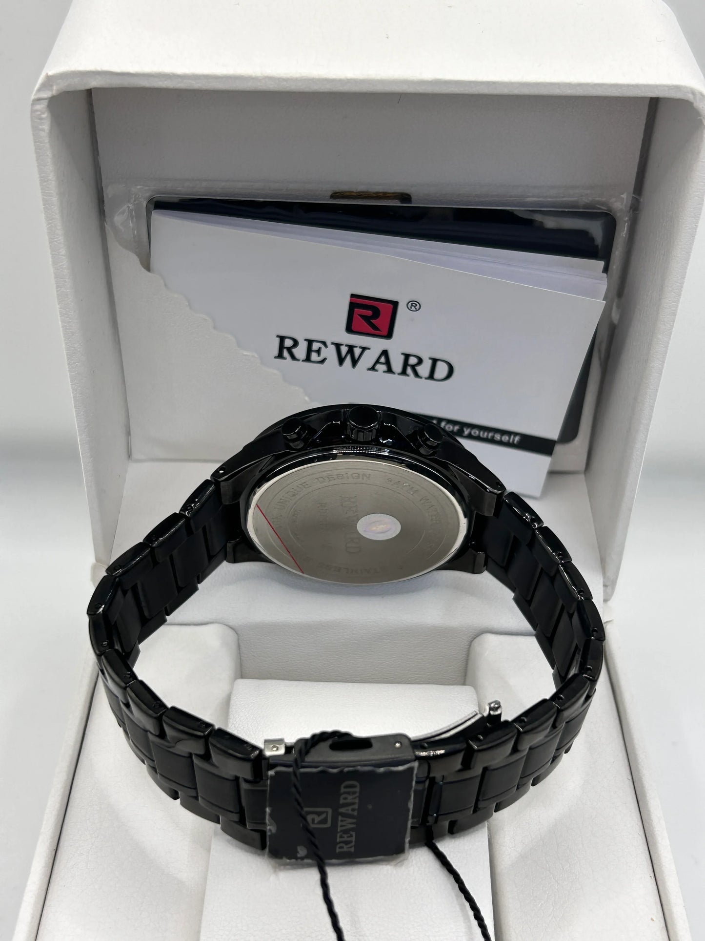 Reward Green Dial Black Stainless Steel Quartz Watch