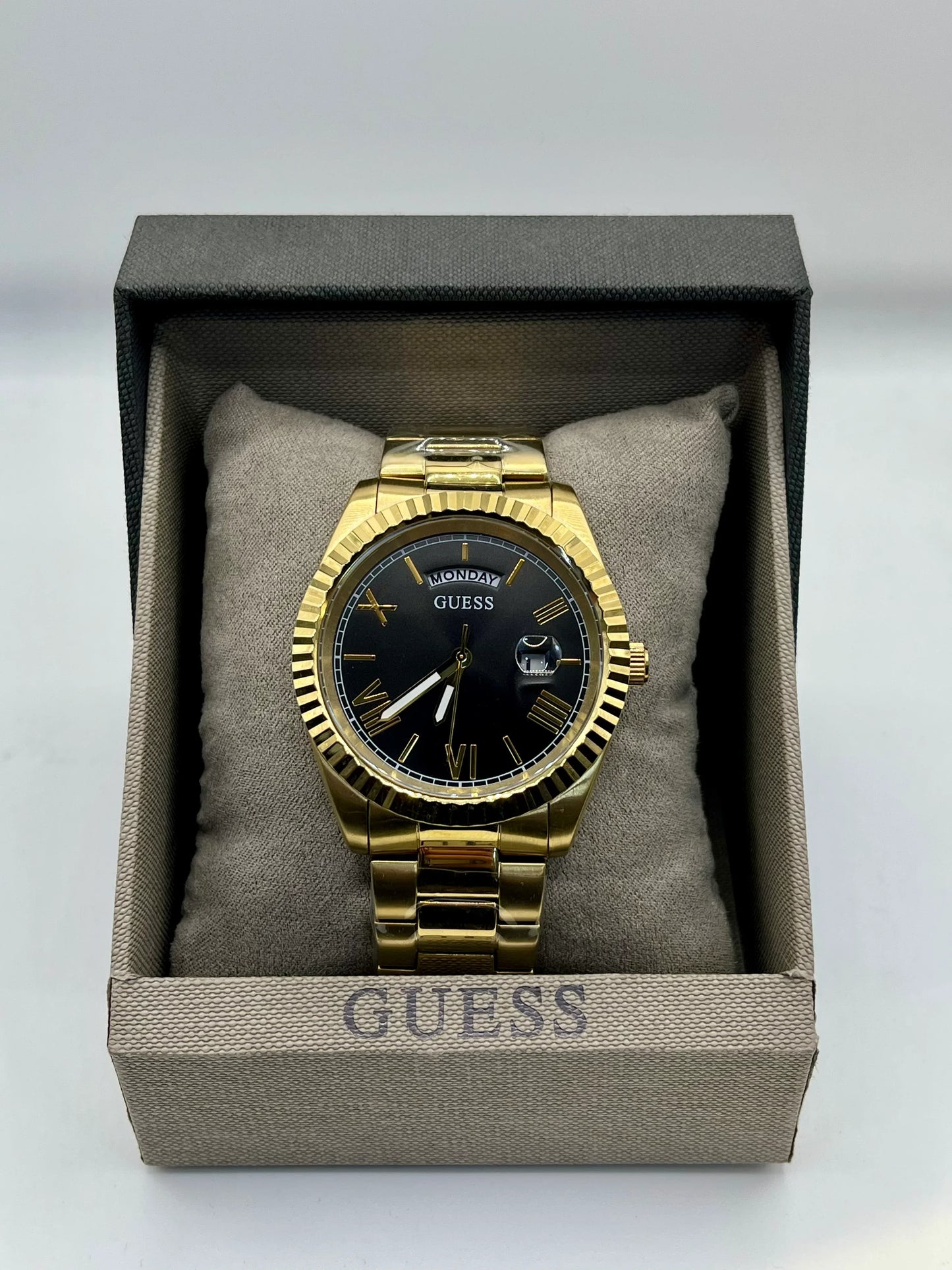 Guess Gold Black Dial Watch