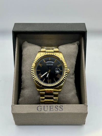 Guess Gold Black Dial Watch