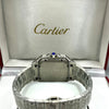 Cartier Santos Blue Dial Diamond Stainless Steel Watch