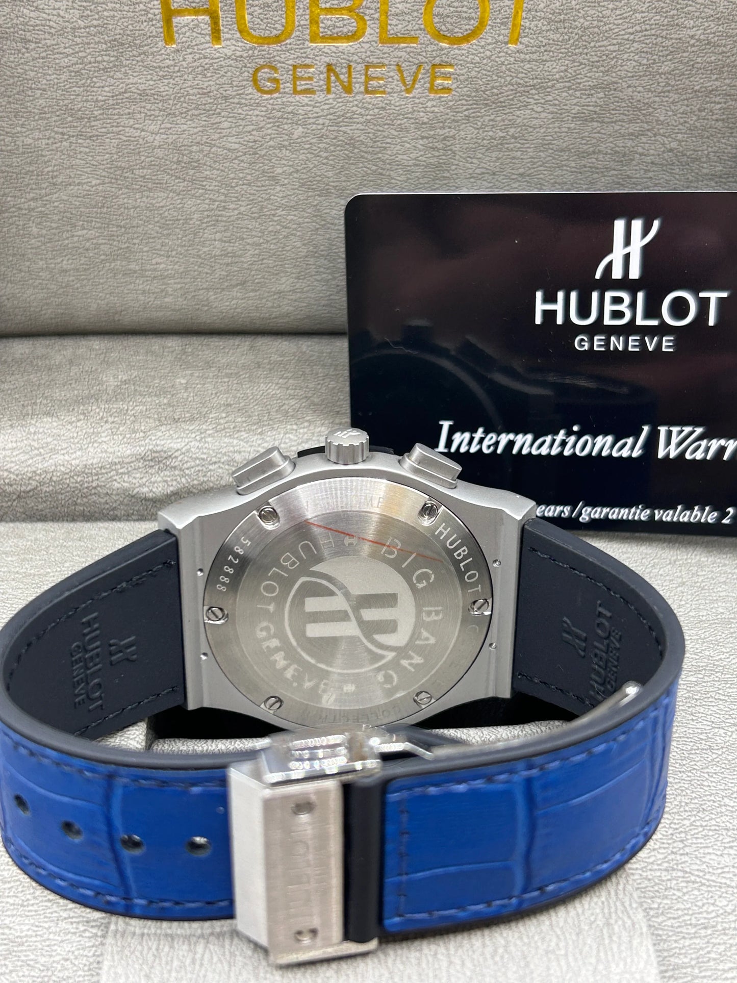 Hublot Big Bang White Case Skeleton Blue Strap Watch