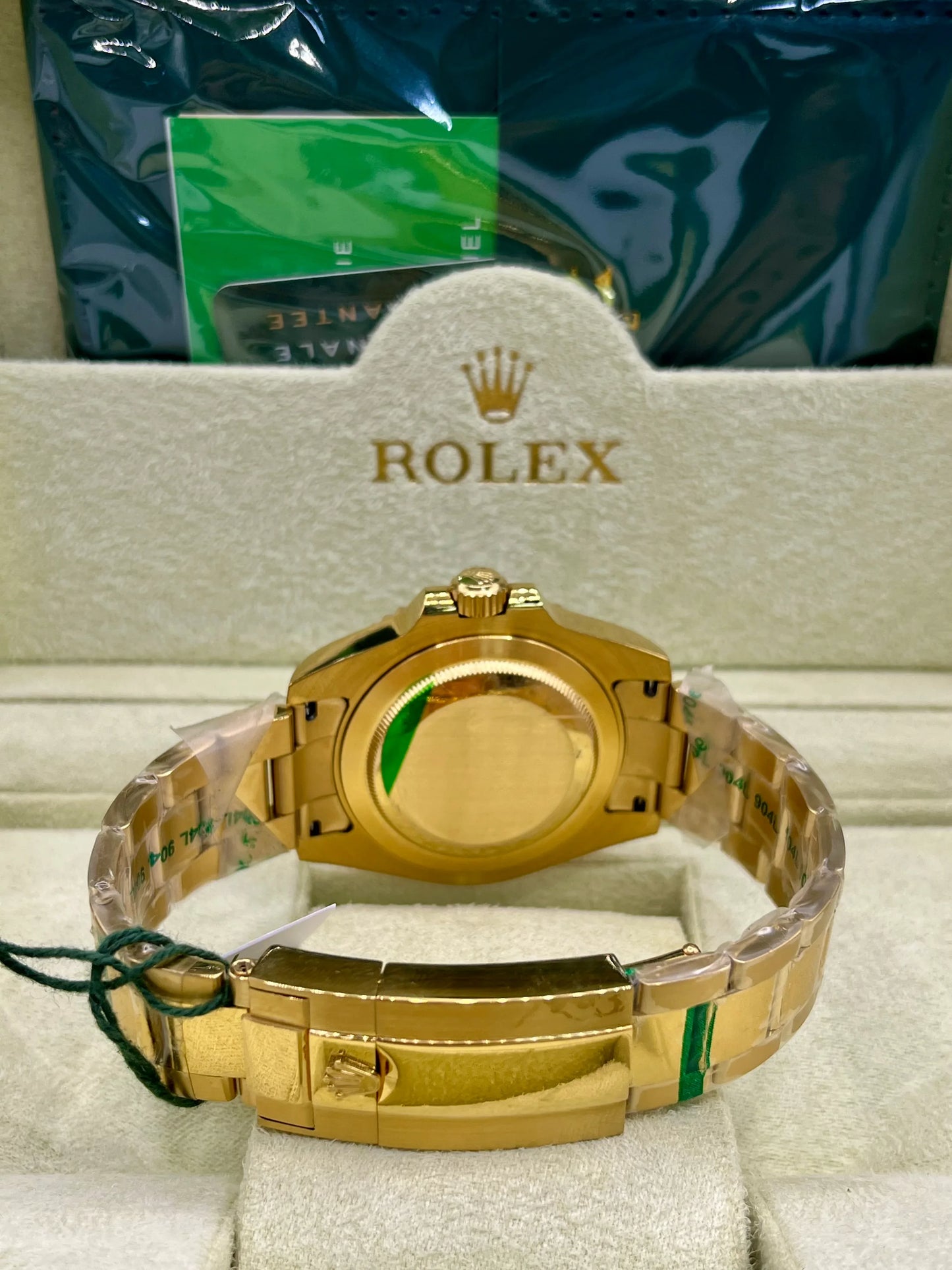 Rolex GMT Master II Gold Green Dial Watch