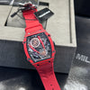 Richard Mille Red Case Red Strap Skeleton Watch
