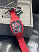 Richard Mille Red Case Red Strap Skeleton Watch