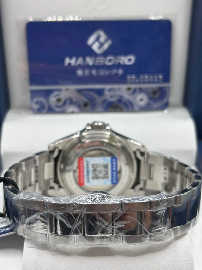 Hanboro Blue Dial Stainless Steel Watch