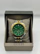 Guess Green Dial Two Tone Chronograph Watch