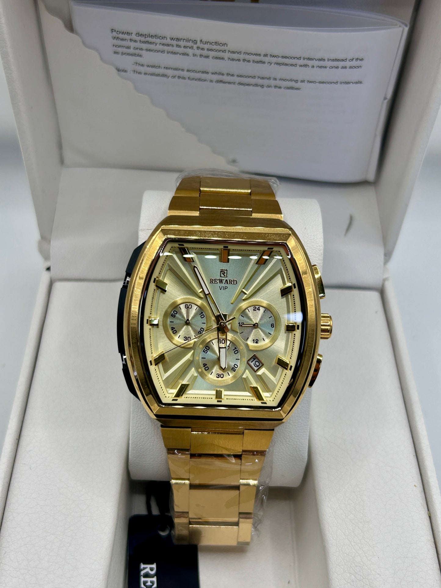 REWARD Luxury Gold Watch – Skeleton Dial Full Gold