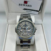 Reward Silver Skeleton Dial Stainless Steel Quartz Watch